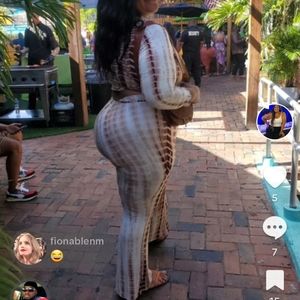 2 piece set tie dye long sleeve bell bottom